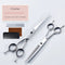 7.0-inch double-tailed flat scissors + double-tailed dental scissors + row comb + scissors cloth + scissors bag